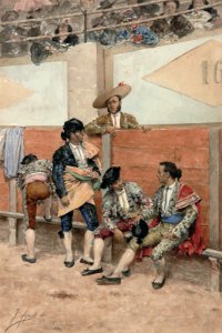 Joaquín Agrasot - Descanso en la corrida de toros (1881)