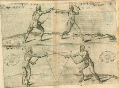 Agrippa - Di M. Camillo Agrippa Trattato di scienza d'arme, 1568 (page 65 crop)