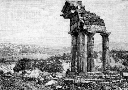 Agrigento – Tempio di Castore e Polluce (xilografia)