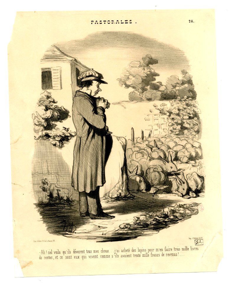 Ah! ciel voilà qu'ils dévorent tous mes choux... (My goodness! here they are, eating all my cabbages...) (BM 1918,0511.192)