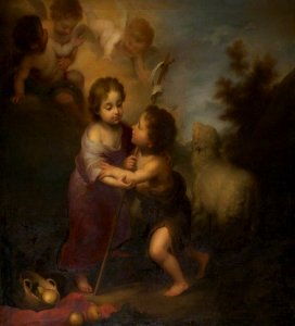 Agustín Esteve y Marques (1753-c.1820) - The Infants Christ and Saint John the Baptist (after Bartolomé Esteban Murillo) - 872161 - National Trust. Free illustration for personal and commercial use.