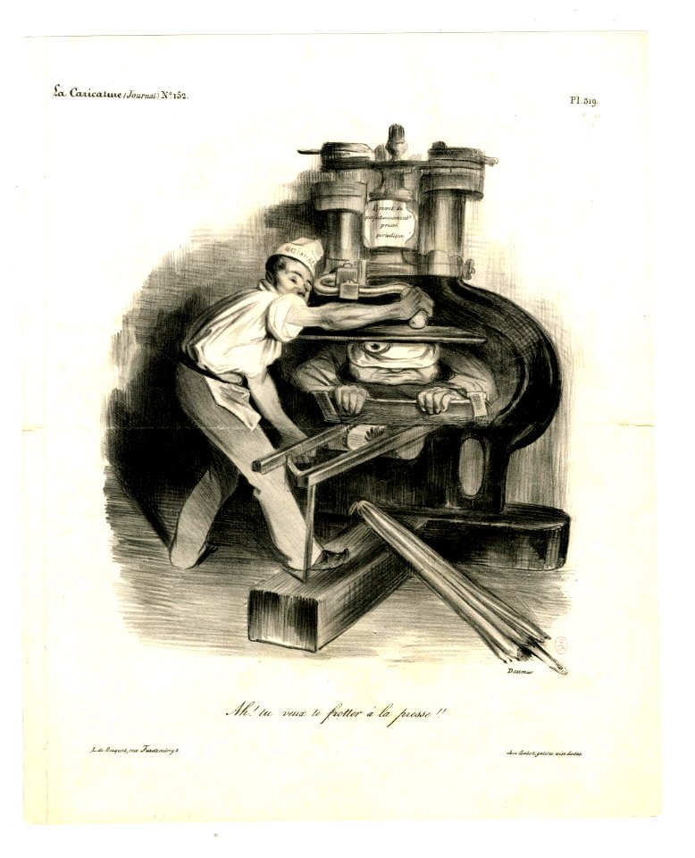 Ah! Tu veux te frotter à la presse! (So you want to meddle with the press!) (BM 1918,0511.31)