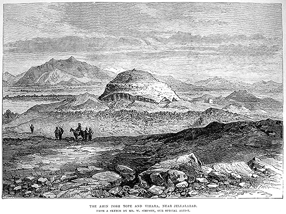 Ahin Posh stupa view by William Simpson, Illustrated London News August 16, 1879