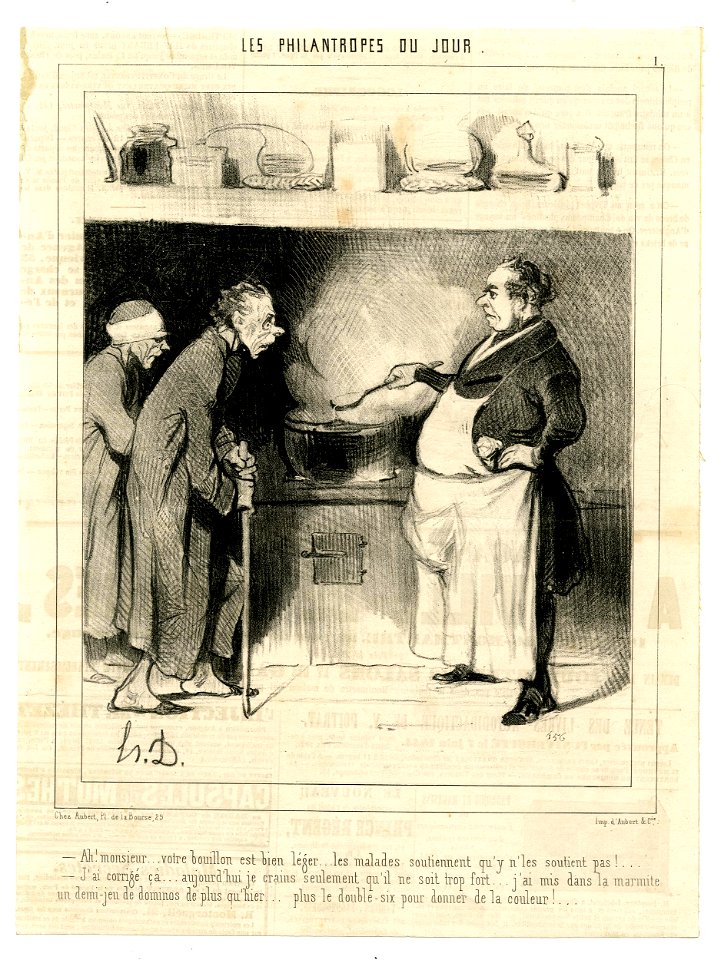 Ah! monsieur... votre bouillon est bien léger... (Ah, sir, your broth is quite light...) (BM 1886,1012.180)