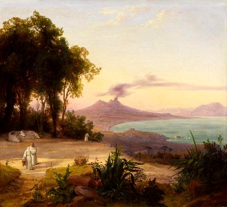 August Ahlborn - Bucht von Neapel mit Blick auf den Vesuv (1836)