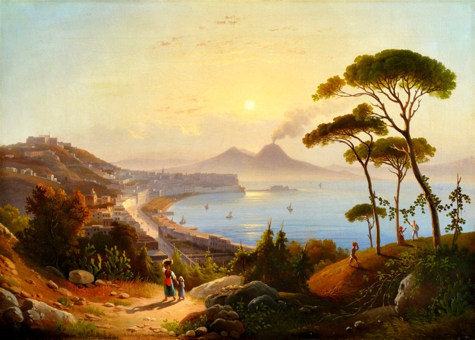August Ahlborn - Blick auf den Golf von Neapel (1830)