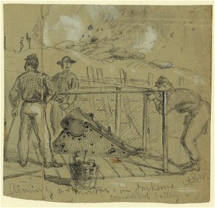 Aiming a Mortar, in Jacksons Connecticut battery LCCN2004660859