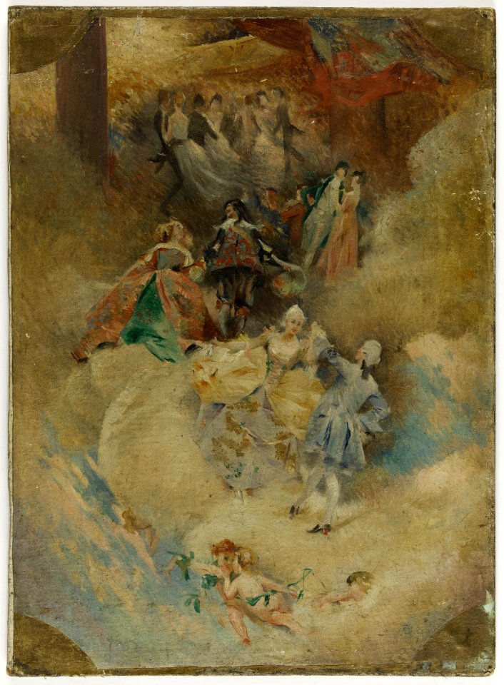 Aimé Morot - Esquisse pour la salle des fêtes de l'Hôtel de Ville de Paris , La Peinture à travers les âges - La Danse à travers les âges - PDUT1908 - Musée des Beaux-Arts de la ville de Paris