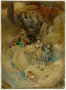 Aimé Morot - Esquisse pour la salle des fêtes de l'Hôtel de Ville de Paris , La Peinture à travers les âges - La Danse à travers les âges - PDUT1908 - Musée des Beaux-Arts de la ville de Paris