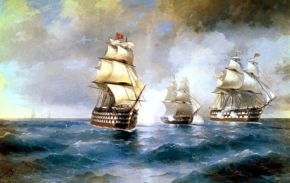 Aivazovsky, Brig Mercury Attacked by Two Turkish Ships 1892