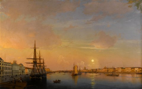 Иван К. Айвазовский - Санкт-Петербург - Галеон на набережной (1850)