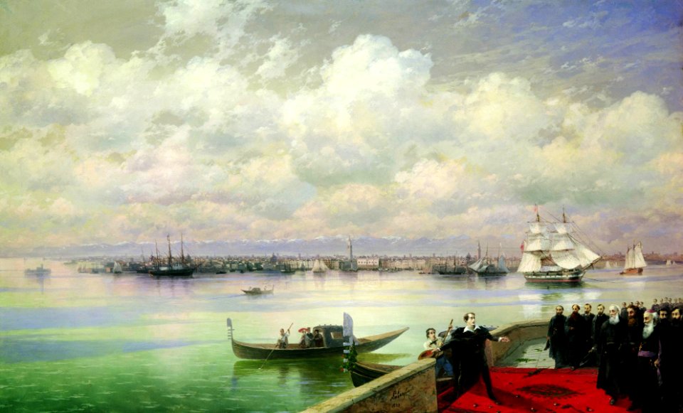 Bayron's visit to San Lazzaro by Aivazovsky (1899)