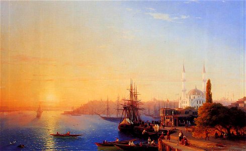 Ivan Constantinovich Aivazovsky Panorama of Constantinopole. Free illustration for personal and commercial use.
