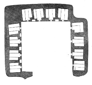 Ajanta Cave 12 plan. Free illustration for personal and commercial use.