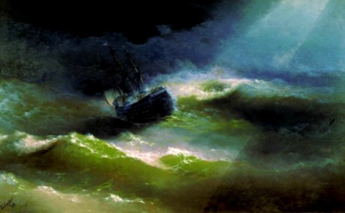 Ship «Empress Maria» in storm. Free illustration for personal and commercial use.