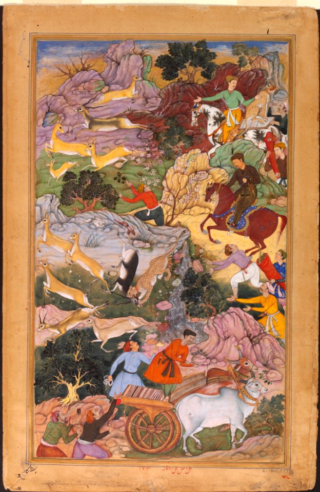 Akbar Hunting Black Buck-Akbarnama