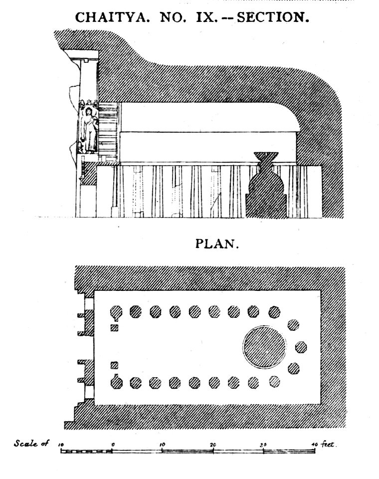 Ajanta Chaitya 9 plan