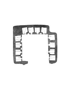 Ajanta Cave 12 plan to scale. Free illustration for personal and commercial use.