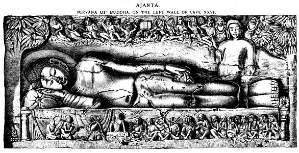 Ajanta Cave 26 Nirvana of the Buddha