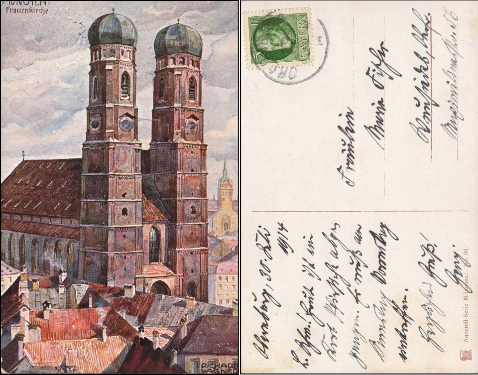 AK - Aquarell - München - Frauenkirche - R Wagner