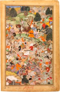 Akbarnama - Battle at Thaneshwar - right folio