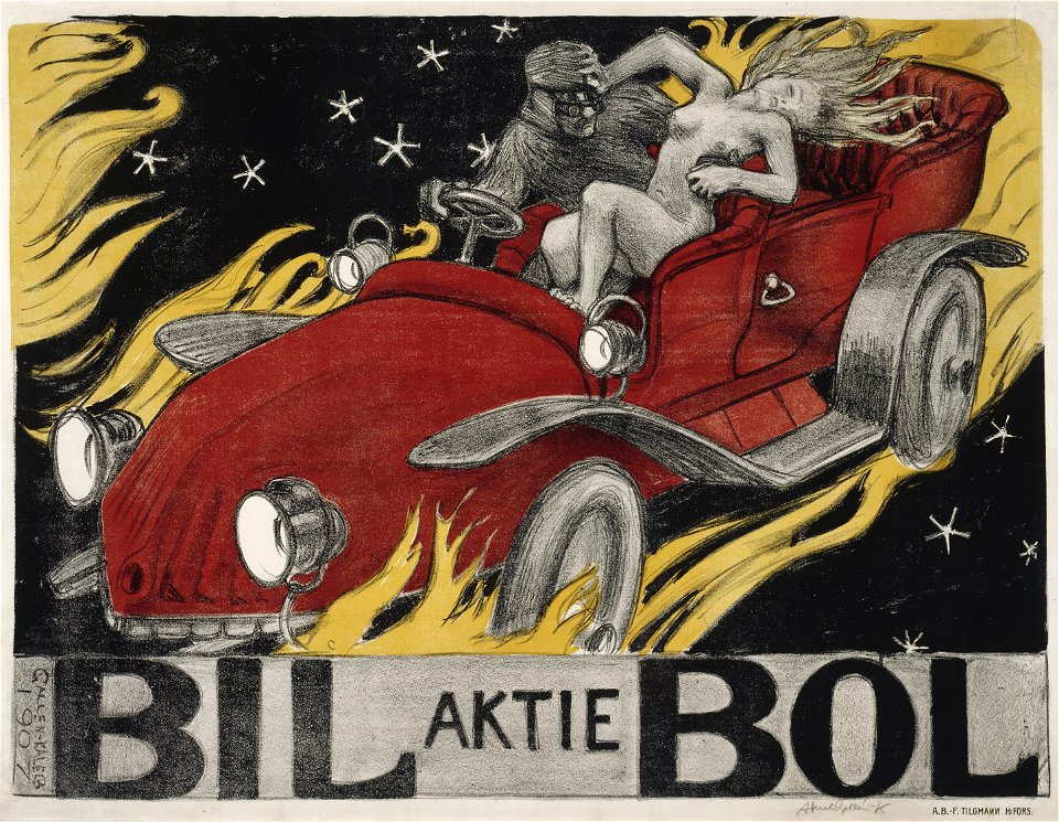 Akseli Gallen-Kallela - Bil-Bol, Poster for an Automobile Retailer