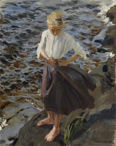 Akseli Gallen-Kallela - A Girl Standing in the Wind