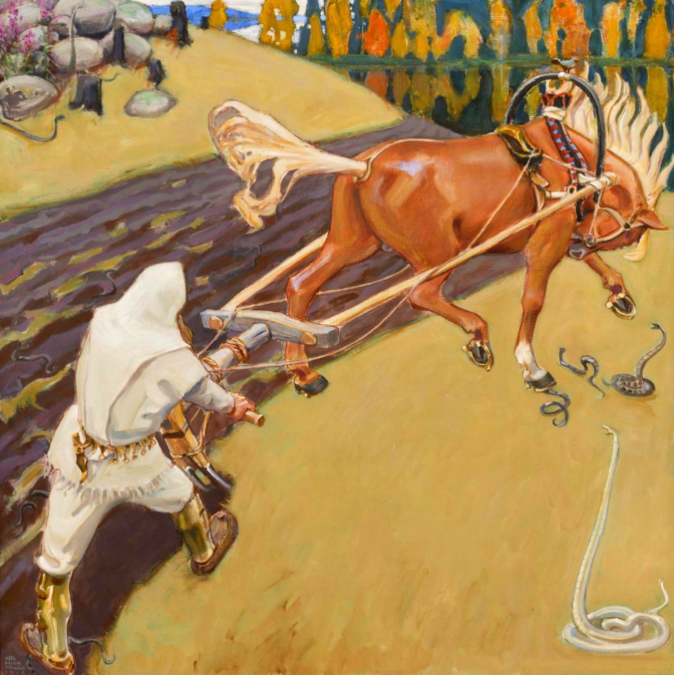 Akseli Gallen-Kallela - Ilmarinen Ploughs a Field of Vipers