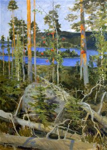 Akseli Gallen-Kallela - Lake in the Wilderness - Gösta Serlachius Fine Arts Foundation. Free illustration for personal and commercial use.