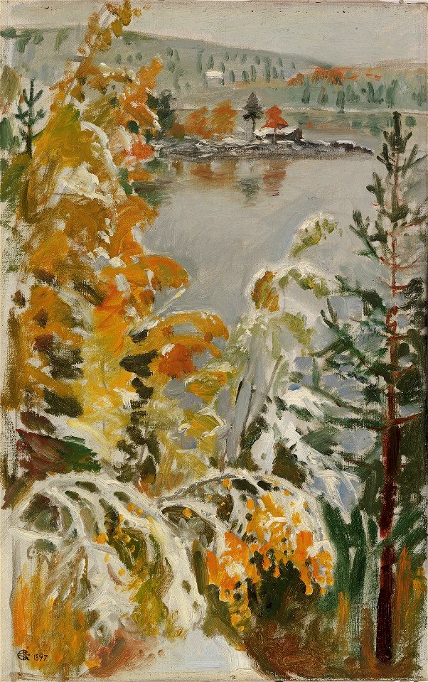 Akseli Gallen-Kallela - Autumn Landscape, First Snow - A III 1888 - Finnish National Gallery