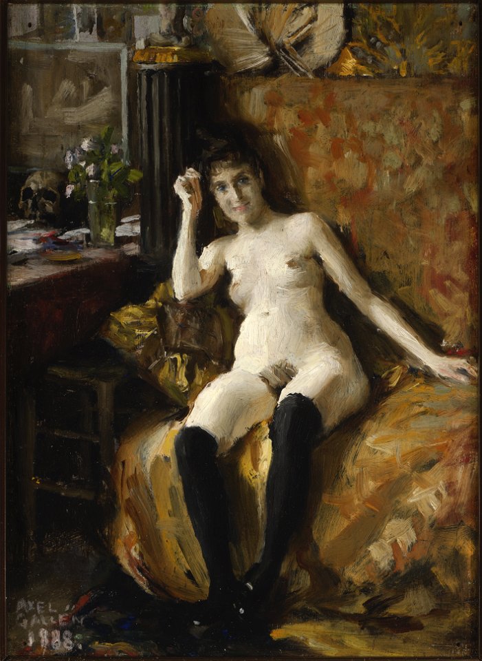 Akseli Gallen-Kallela - Démasquée, sketch - Gösta Serlachius Fine Arts Foundation