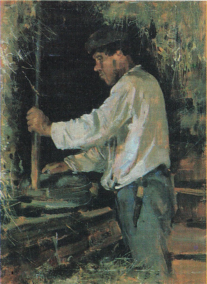 Akseli Gallen-Kallela - Käsikivellä jauhaja