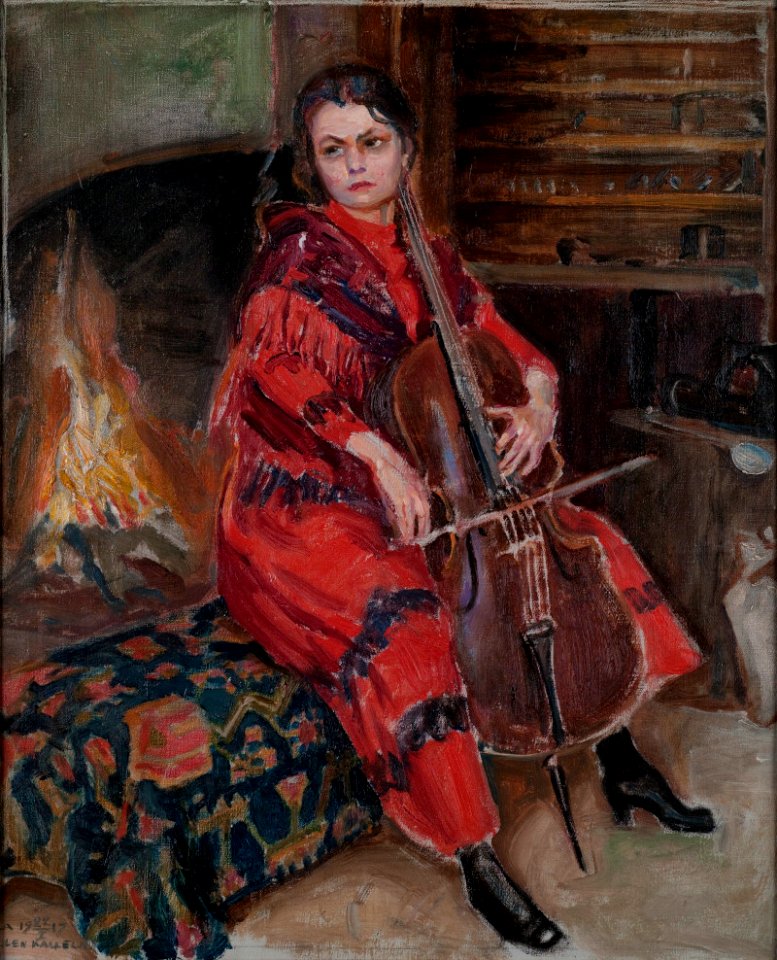 Akseli Gallen-Kallela - Kirsti Playing the Cello