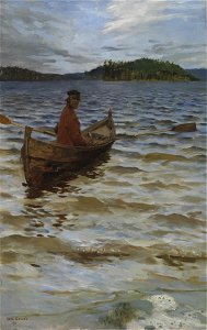 Akseli Gallen-Kallela - Rowing to the Shore - Gösta Serlachius Fine Arts Foundation
