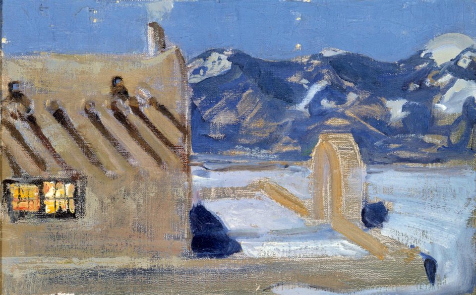 Akseli Gallen-Kallela -Taos Home in Moonlight