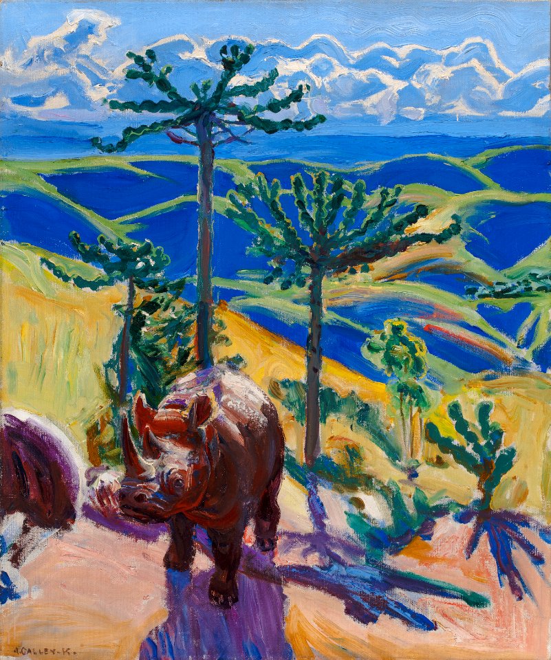 Akseli Gallen-Kallela - Rhinoceros and Euphorbia Trees