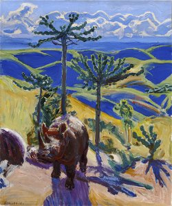 Akseli Gallen-Kallela - Rhinoceros and Euphorbia Trees