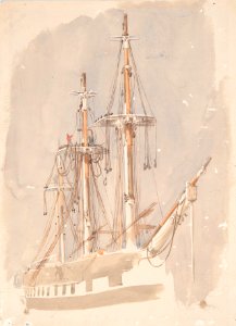 Akvarell - Sjöhistoriska museet - 1954-12-10