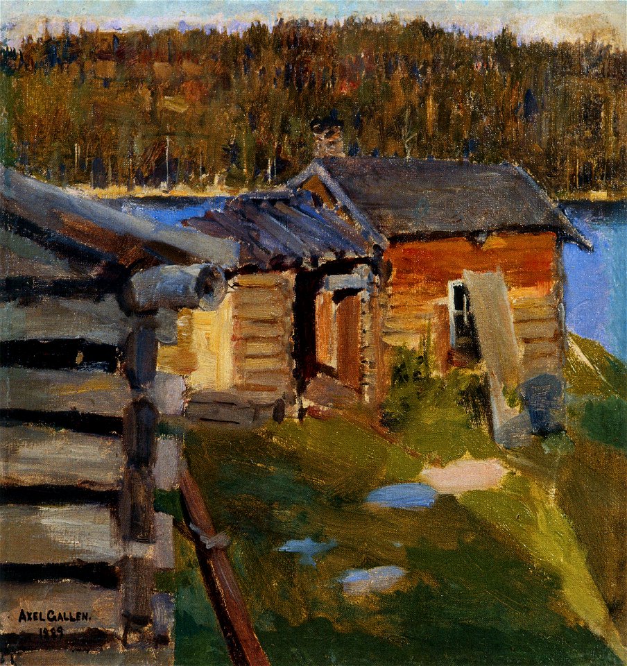 Akseli Gallen-Kallela, the ekola croft in evening sunlight 1889 (19589050564)