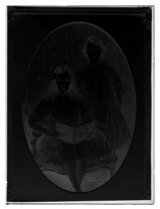 Akvarell av prinsessan Margaretha och prinsessan Märtha - Livrustkammaren - 34334-negative