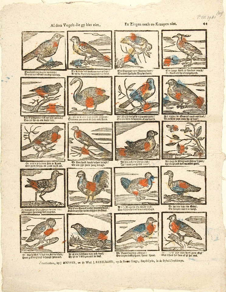 Al dees vogels die gy hier ziet, En zingen noch en kraayen niet
