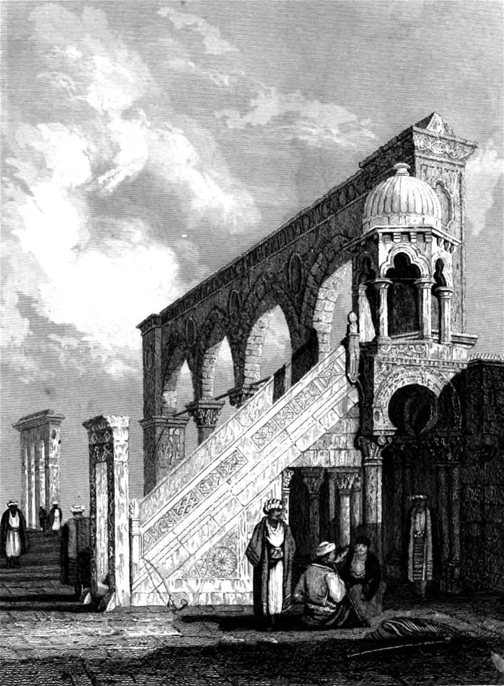 Al-Aqsa Mosque Terrace, Illustration for La Terre-Sainte et les lieux illustrés par les apôtres, by Adrien Egron, 1837 (6)