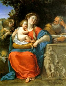 Francesco Albani - The Holy Family - WGA0109. Free illustration for personal and commercial use.