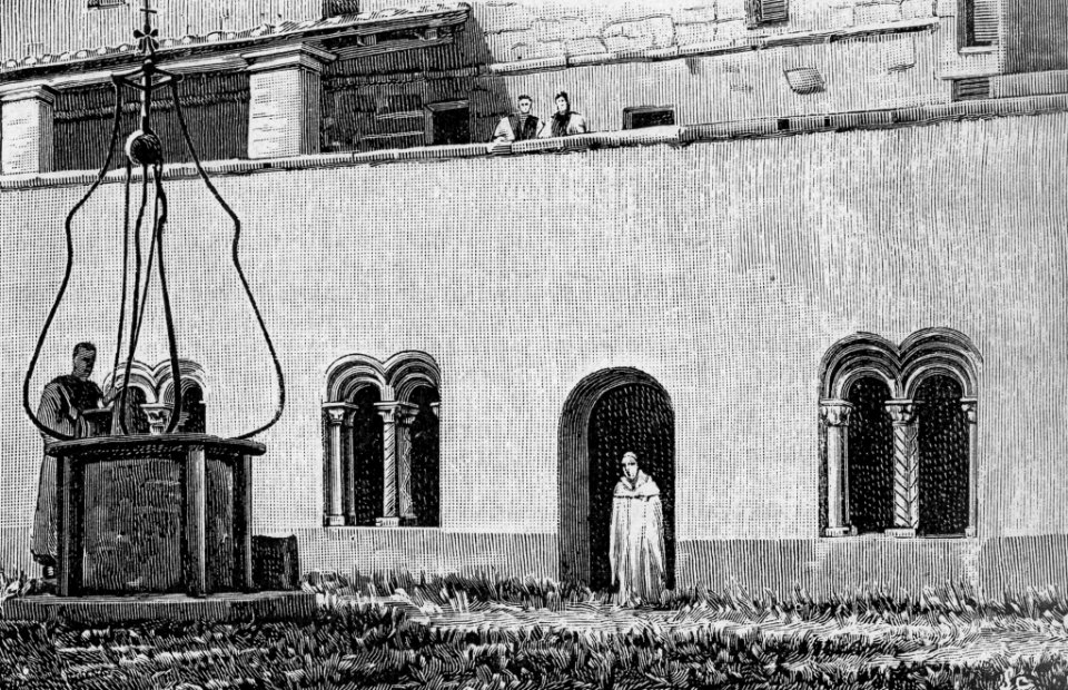 Alatri – Cortile scoperto del Chiostro (xilografia)