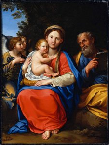 Francesco Albani - Holy Family with Angels - 1983.250 - Museum of Fine Arts. Free illustration for personal and commercial use.