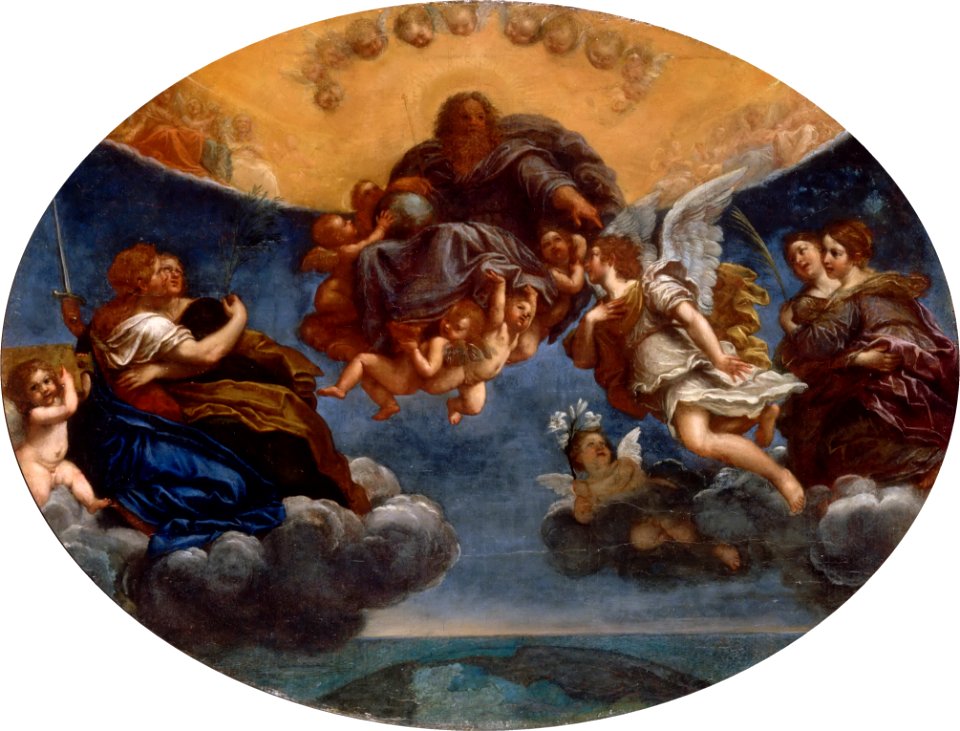 Albani, Francesco - Eternal Father and Archangel Gabriel - Louvre INV 1