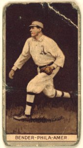 Albert (Chief) Bender, Philadelphia Athletics, baseball card portrait LCCN2008678380