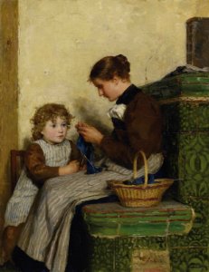 Albert Anker - Bertha Gugger mit Tochter