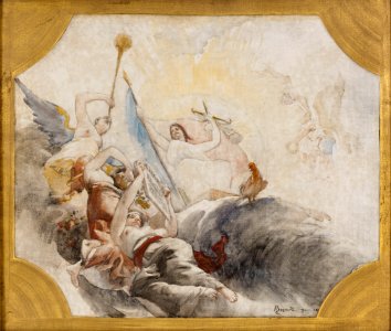 Albert (Paul Albert Besnard Besnard dit) - Esquisse pour la salle des mariages de la mairie du 19ème arrondissement de la Ville de Paris , Le T - PPP3858 - Petit Palais