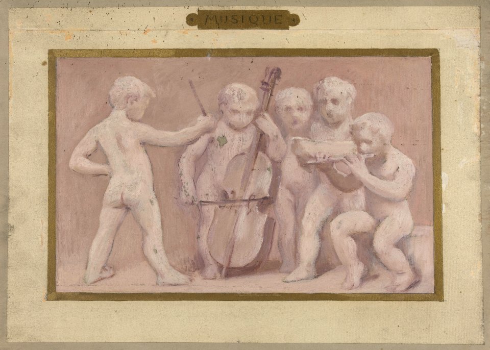 Albert Aublet - Esquisse pour la salle des fêtes de l'Hôtel de Ville , Musique - PPP3809 - Petit Palais